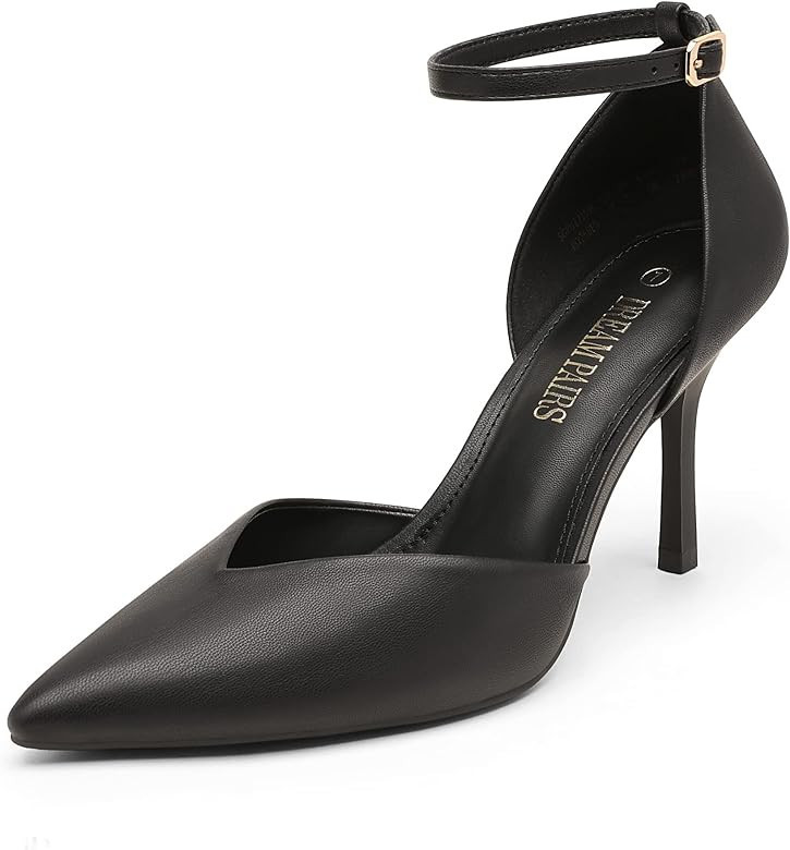 DREAM PAIRS Women’s High Heels Strappy Closed Toe Stiletto Ankle Strap Pointed Toe D'Orsay Heel... | Amazon (US)