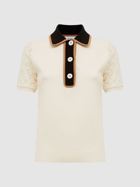 Lace Back Polo | Reiss US