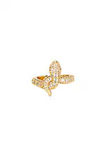 Mazin Jewels Pave Snake Ring in Metallic Gold. - size 6 | Revolve Clothing (Global)