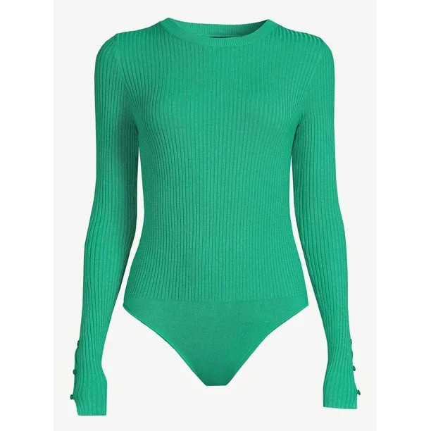 Scoop Women's Bodysuit Sweater with Long Sleeves - Walmart.com | Walmart (US)