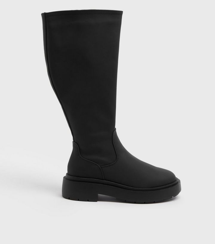 Black Scuba Knee High Chunky Boots
						
						Add to Saved Items
						Remove from Saved Items | New Look (UK)