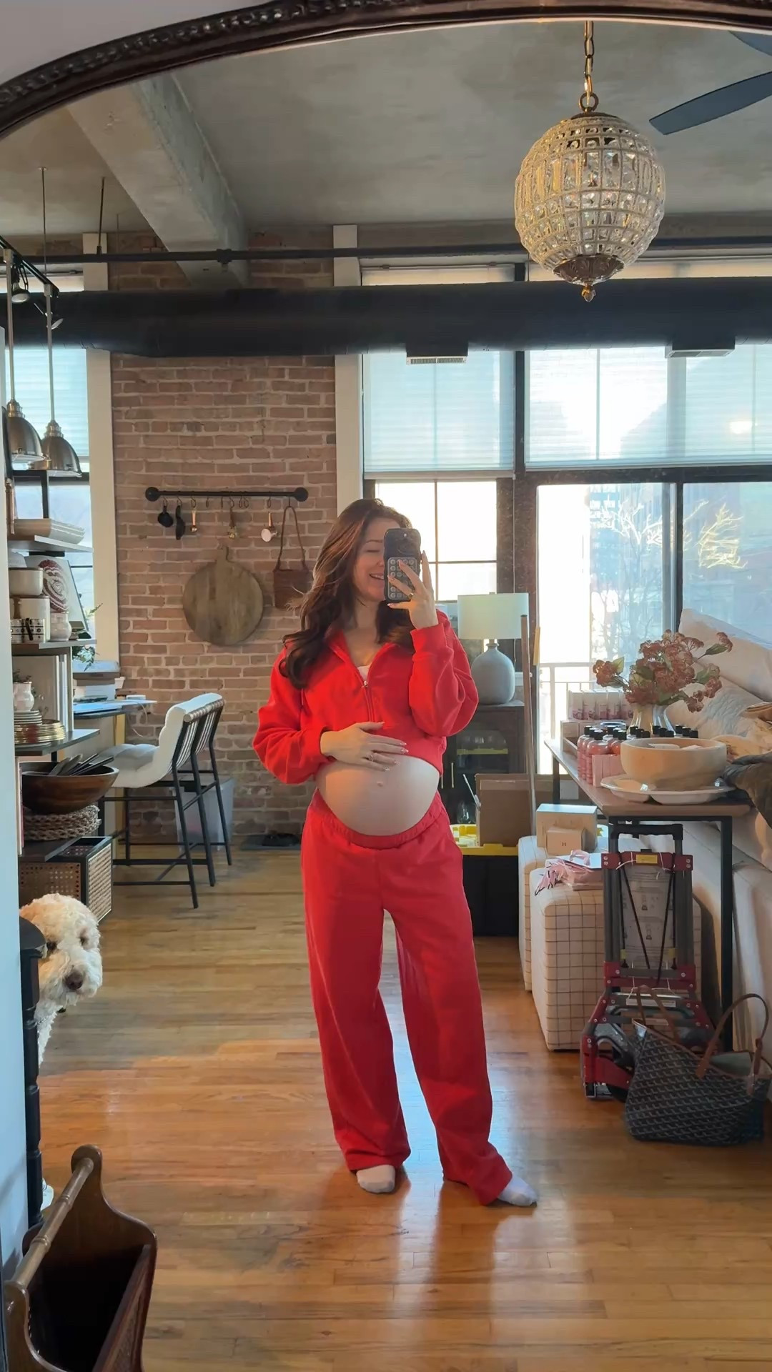 Wearing size small in everything! 32 weeks pregnant and love this little sweat set 

#LTKmomlife #LTKValentine #LTKBump