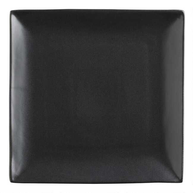 Square Black Trilogy Dinner Plates, Set of 4 | World Market