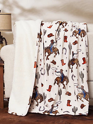 Wrangler Lounge Plush Sherpa Blanket | Wrangler