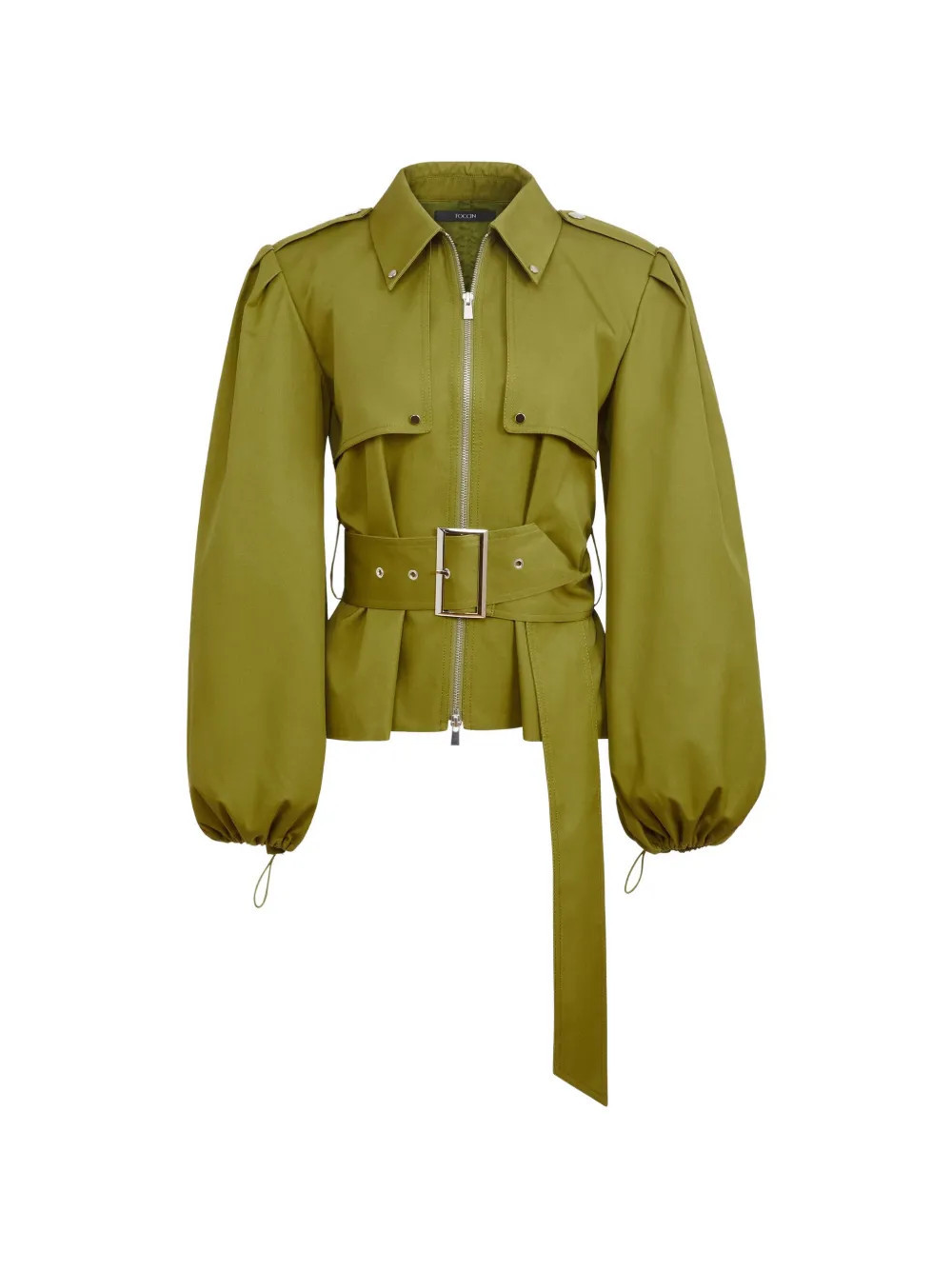 Toccin Brighton belted zip-up cotton jacket - Green | Farfetch Global