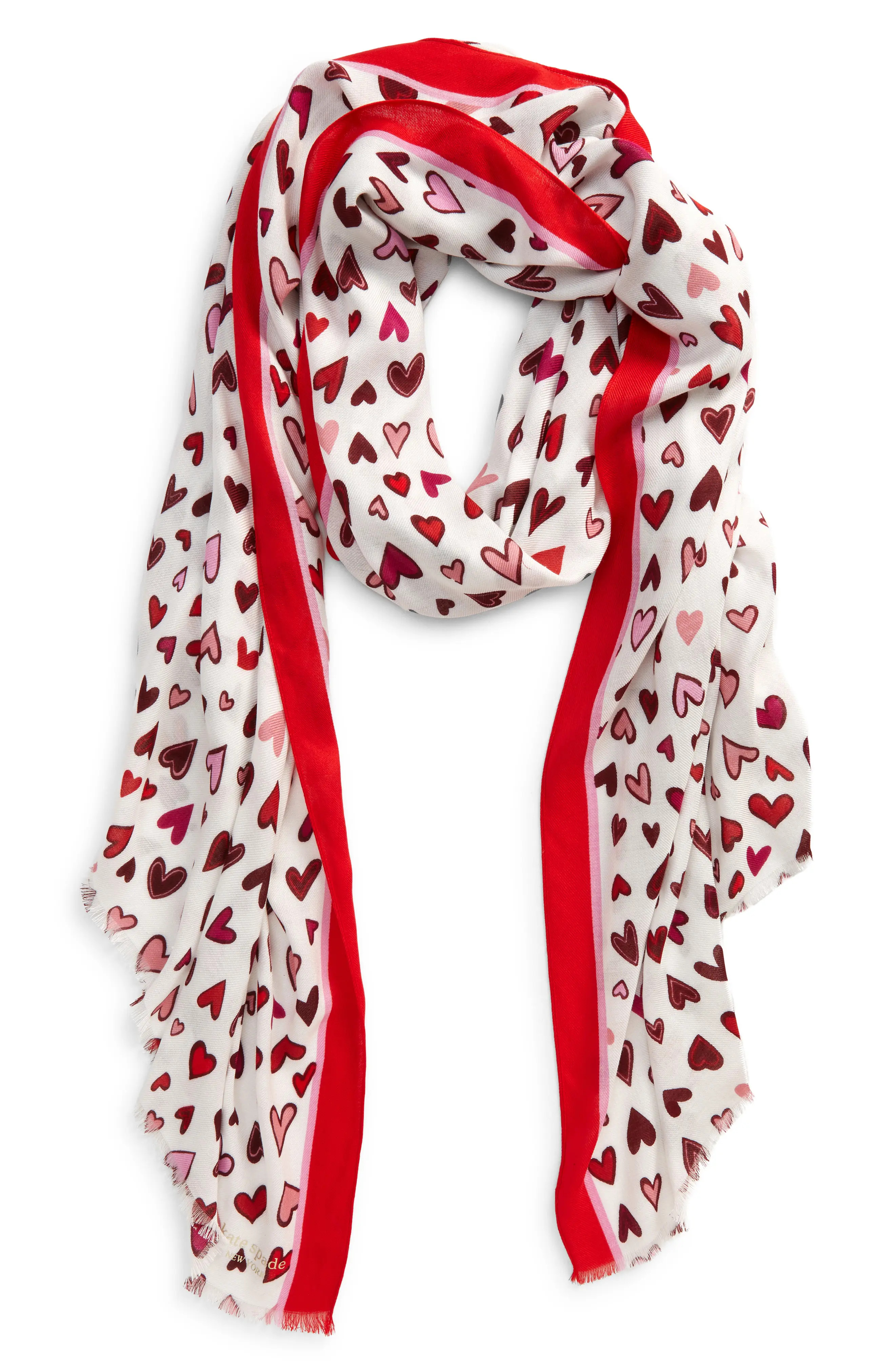 Women's Kate Spade New York Dancing Hearts Scarf, Size One Size - Ivory | Nordstrom