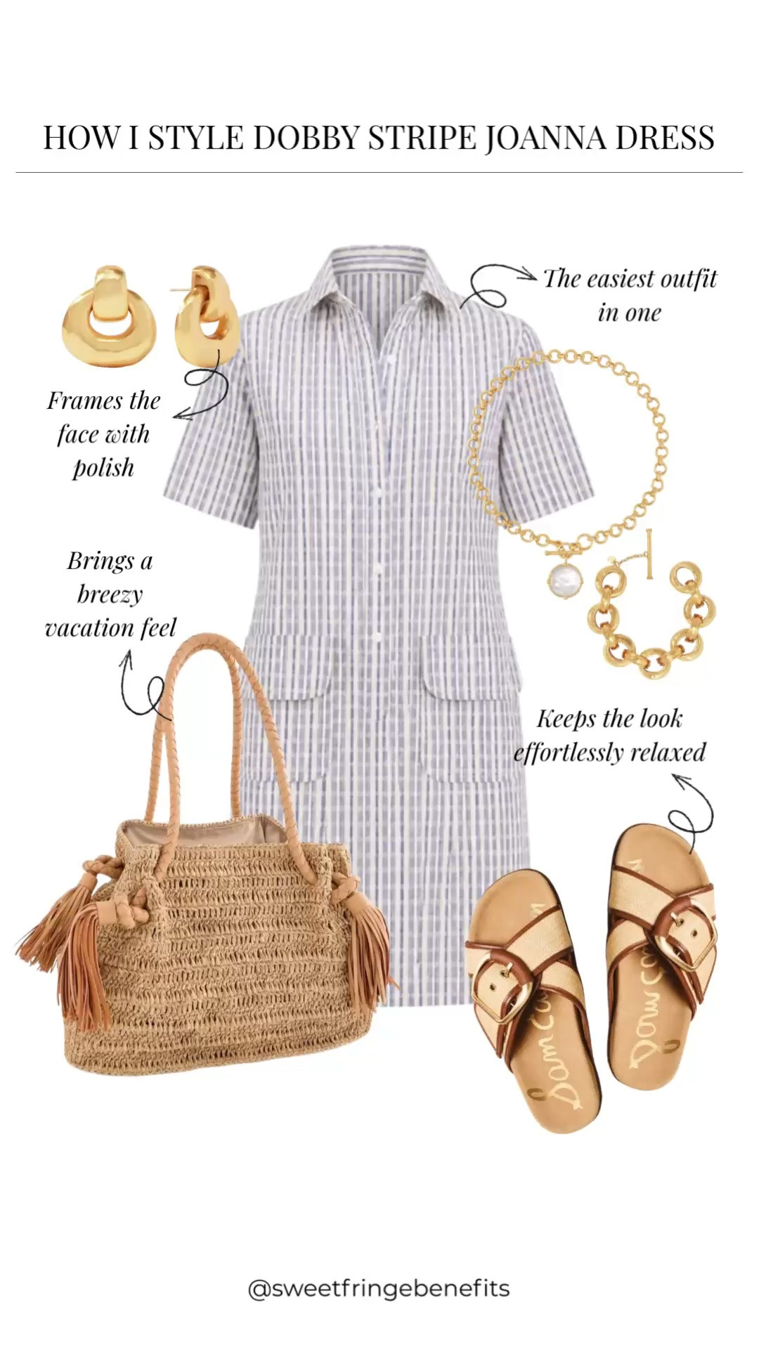 There’s something about a shirtdress that just makes getting dressed easy. I’d let the soft blue stripes and relaxed shape do the work, then add a woven bag and sandals and call it a day.

#LTKootd #LTKOver40 #LTKPetite