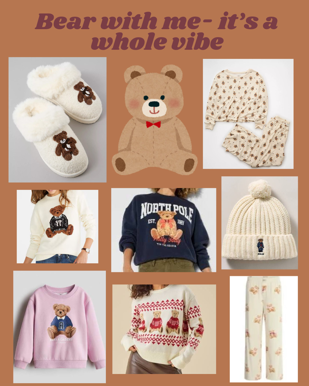 It’s officially bear season 🧸💫
From pajamas to slippers, sweaters to hats — everything cozy and cute is getting the bear treatment this year. The softest, sweetest trend that’s taking over my winter wardrobe (and gift list).
Shop all my bear favorites on LTK 👉 www.shopltk.com/explore/Christina_with_love
#BearTrend #CozyStyle #WinterFashion #HolidayStyle #LTKFinds Style #ChristinaWithLove #WinterWardrobe #CuteAndCozy #TeddyTrend #TeddyBearStyle #LTKUnder50 #AffordableFashion #CozyGifts #GiftGuide2025 #WinterInspo #OnTrend #ExplorePage #ReelItIn #LTKCozyVibes #FashionFinds #TargetStyle #AmazonFashion #WalmartFinds #StyleWithLove#americaneagle#walmart#zara#h&m 

  #LTKSeasonal

#LTKHoliday #LTKGiftGuide #LTKHoliday #LTKSeasonal