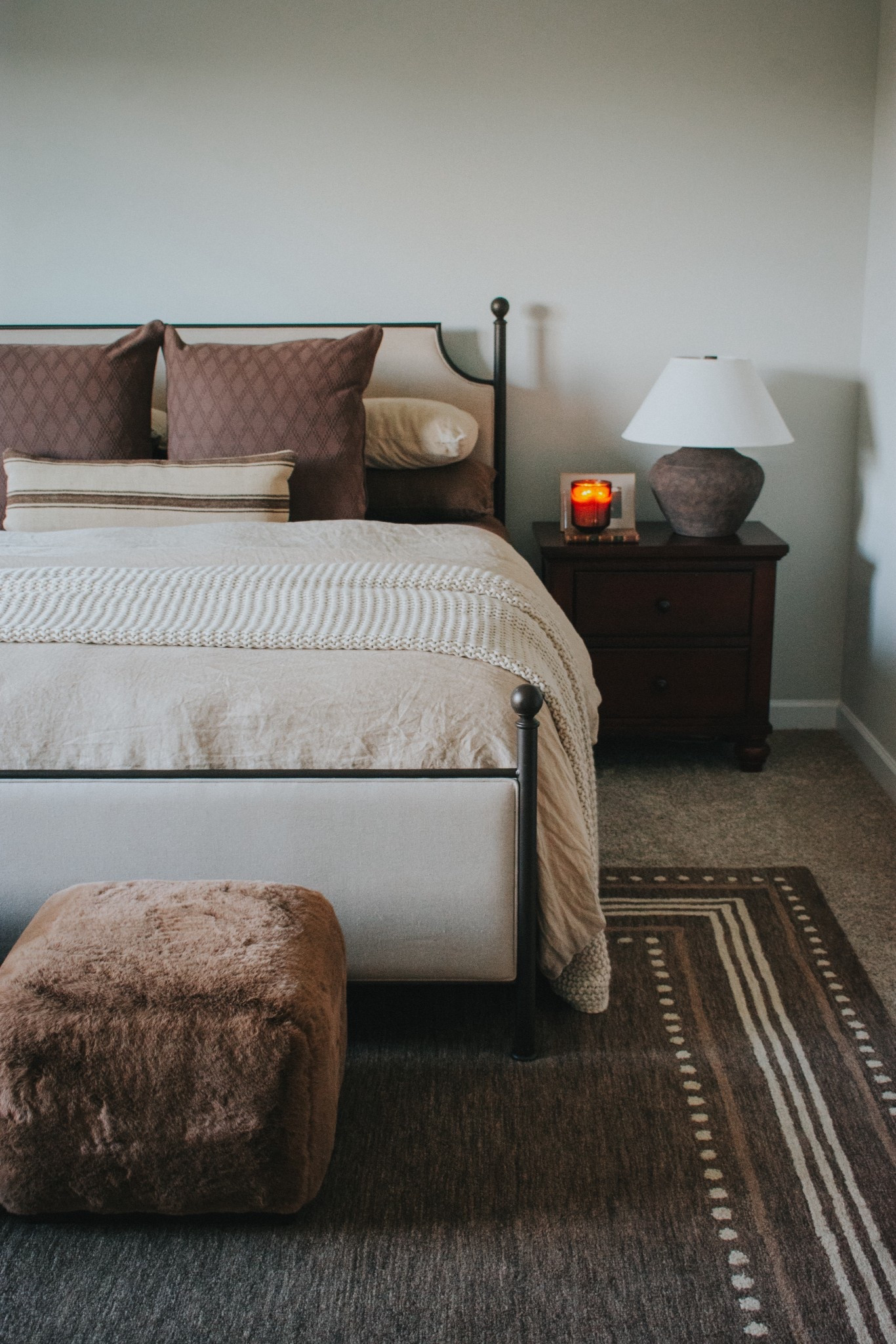 Primary bedroom refresh. Fall bedroom. Neutral bedroom. Elevated and cozy. Ottomans. Brown bedding. Brown interiors. Organic modern  

#LTKSeasonal #LTKStyleTip #LTKHome