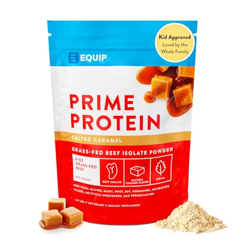 Equip Foods Prime Protein Powder | Clean, Grass Fed Beef Protein Powder, Carnivore Protein Isolate | Paleo, Keto Friendly, Gluten & Dairy Free, Helps Build & Repair Tissue| 30 Servings, Salted Caramel | Amazon (US)