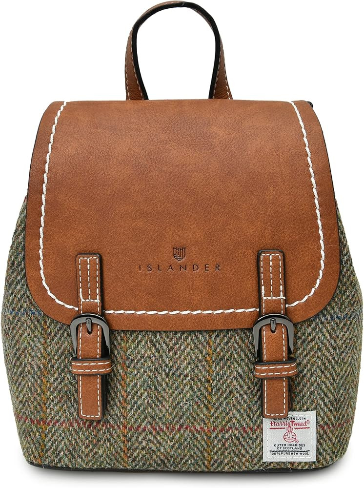 SNOW PAW Harris tweed The Mini Jura Backpack, Chestnut Tartan | Amazon (US)