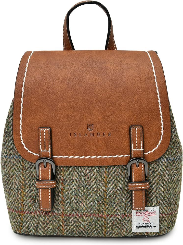 SNOW PAW Harris tweed The Mini Jura Backpack, Chestnut Tartan | Amazon (US)