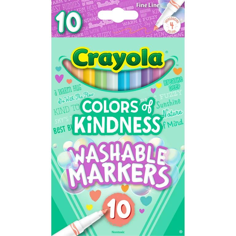 Crayola Colors of Kindness Fineline Markers, School Supplies, 10 Ct, Assorted Colors | Walmart (US)
