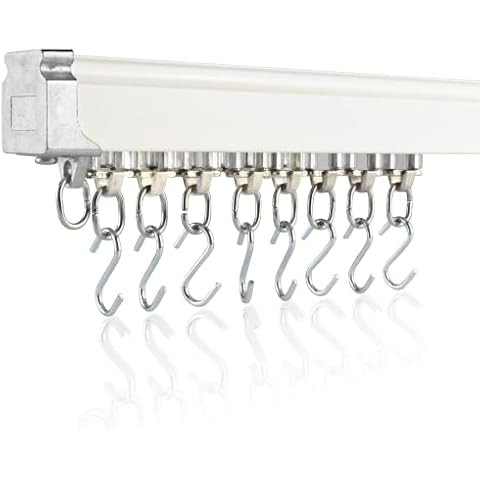 Kirsch 94004 Hand Draw Ceiling Mount Curtain Track Set (9' in 2 Sections-White) | Amazon (US)