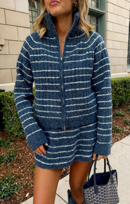 Walker Zip Sweater, in Dusk Stripe, Size: XL | Show Me Your Mumu | Show Me Your Mumu