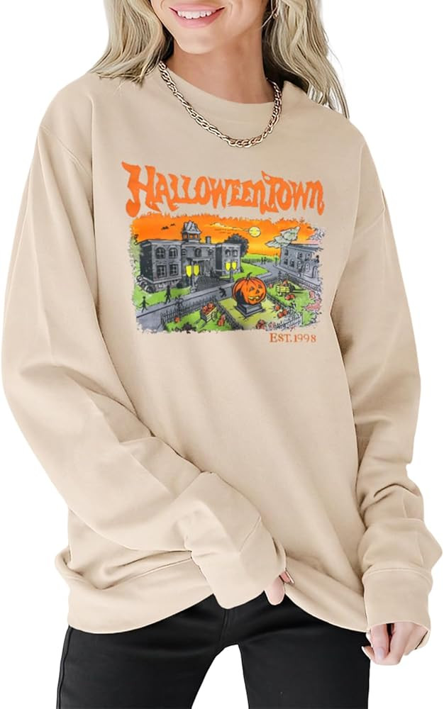 Ritatte Halloween Town Sweatshirt Women Spooky Season Crewneck Pullover Halloweentown University ... | Amazon (US)