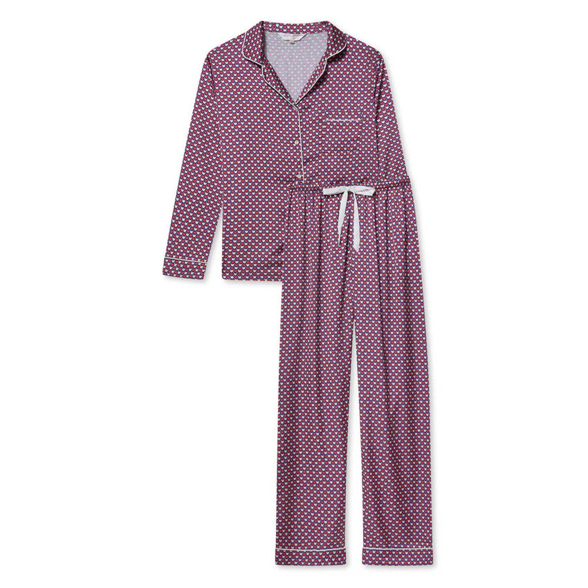 Satin Stretch Trouser PJ- Heart Geo | The NAP Co