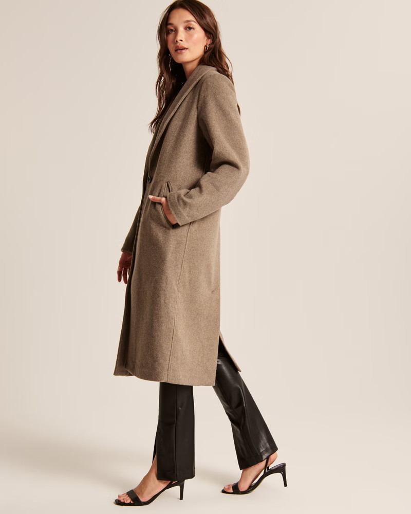 Women's Wool-Blend Double Cloth Blanket Coat | Women's Coats & Jackets | Abercrombie.com | Abercrombie & Fitch (US)
