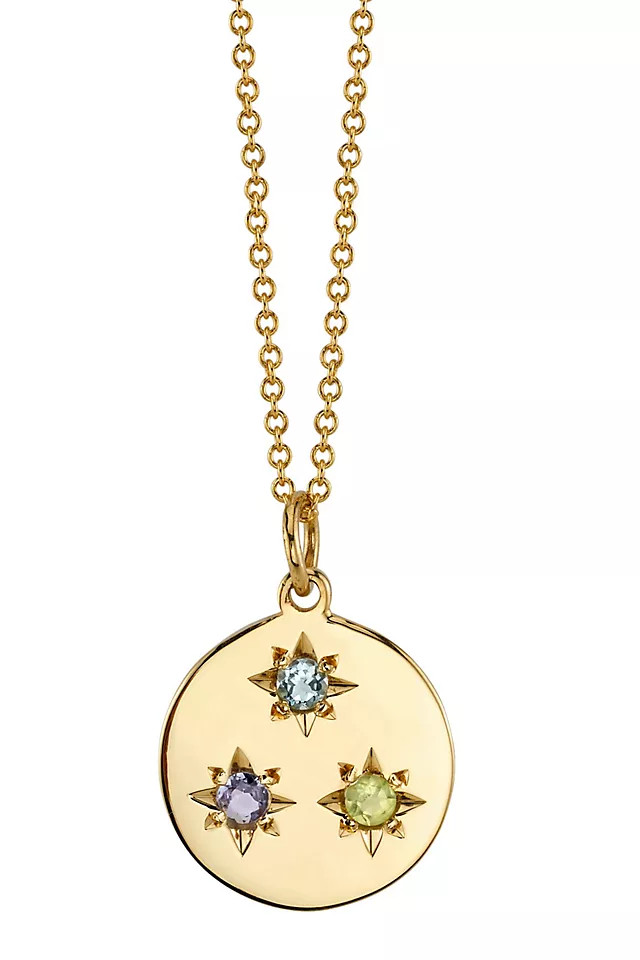 Starling Birthstone Compass Charm 3 Stone Necklace | Anthropologie (US)