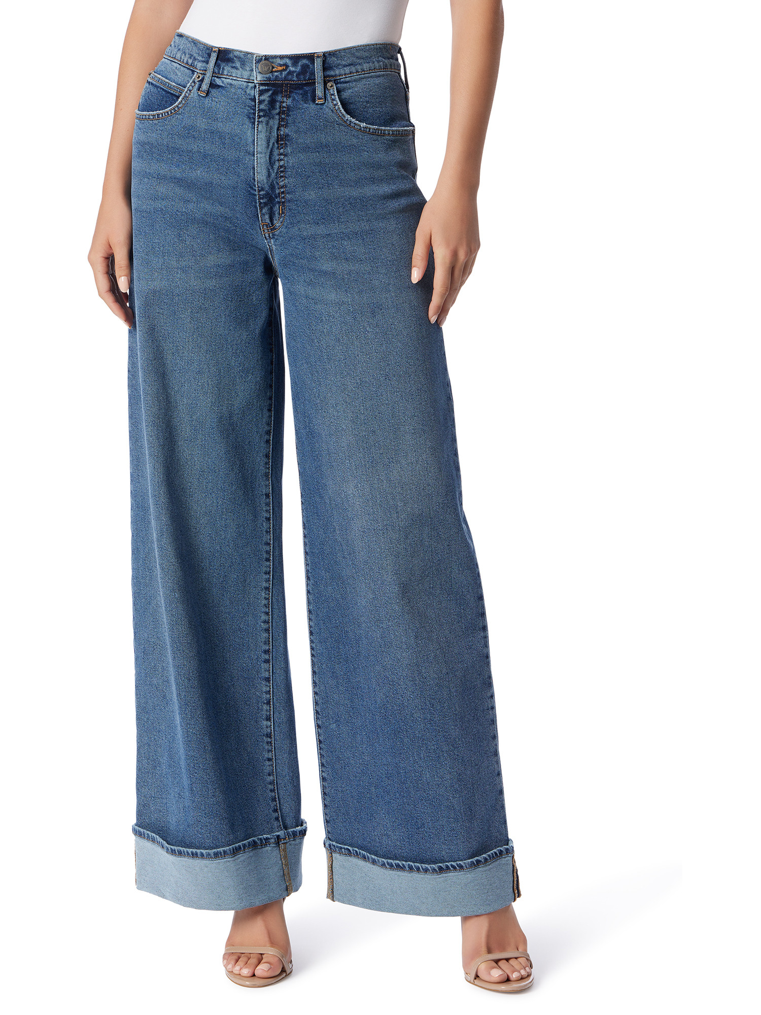 Jessica Simpson Women's Freesia Wide Leg With Cuff Jeans, Sizes 2-16 | Walmart (US)