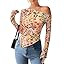 PRETTYGARDEN Womens Off Shoulder Mesh Y2k Tops | Amazon (US)