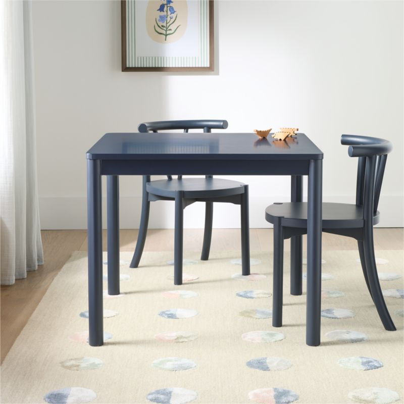 Classic Navy Blue Wood Kids Play Table | Crate & Barrel