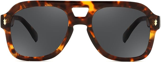 FEISEDY Retro Thick Aviator Sunglasses for Women Men, Large Vintage Classic Shades Square Pilot S... | Amazon (US)