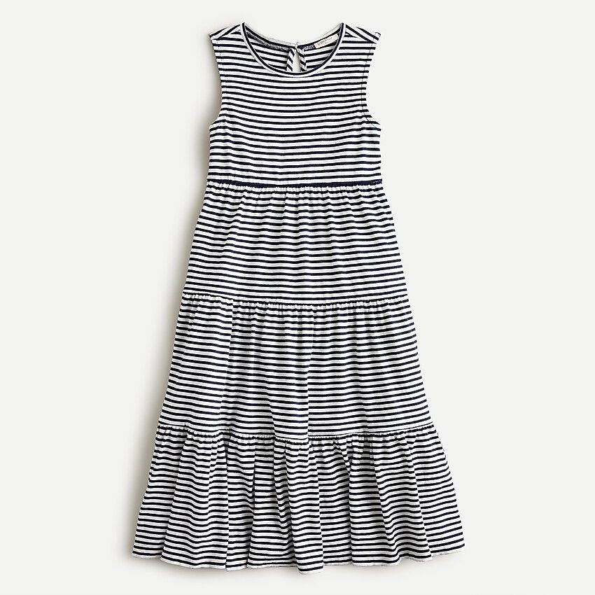 Girls' tiered midi dress in cotton | J.Crew US