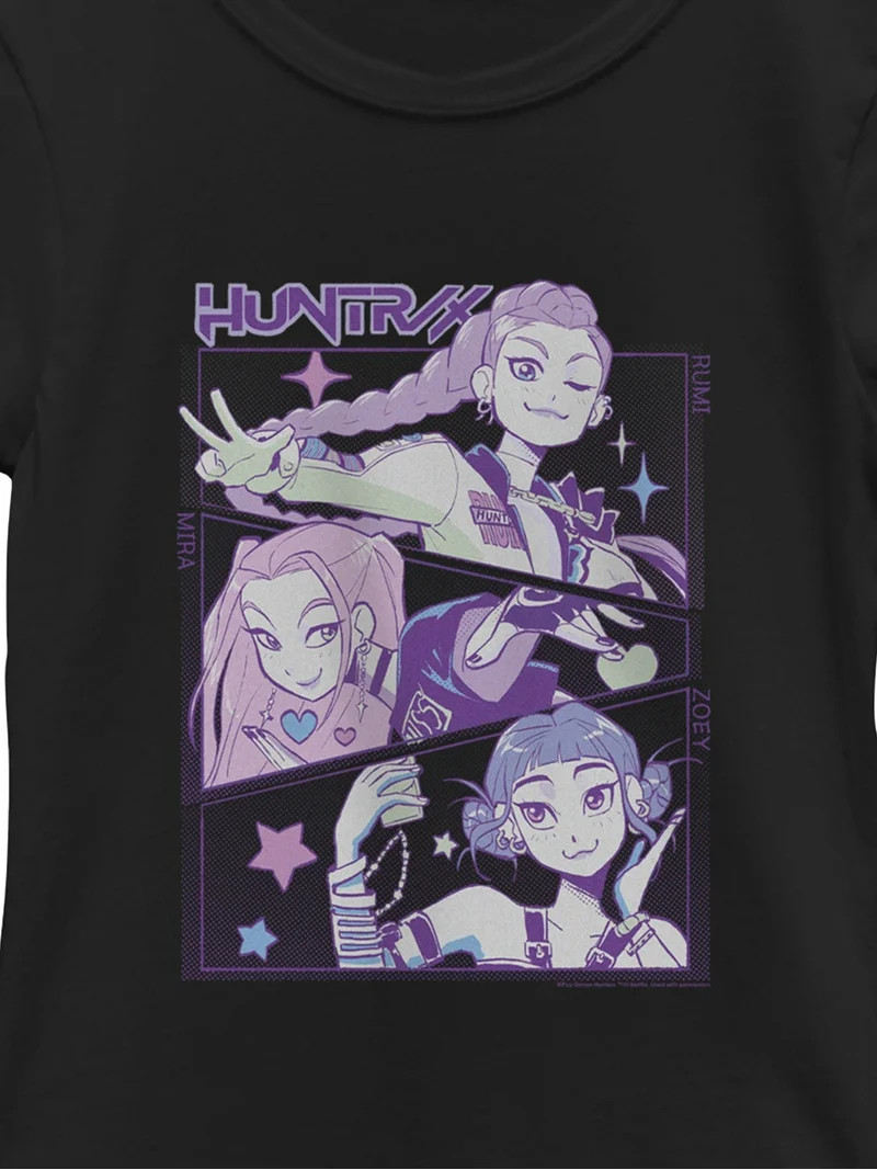 K-Pop Demon Hunters Huntrix Girls Short Sleeve T-Shirt, Sizes 4-16 | Walmart (US)