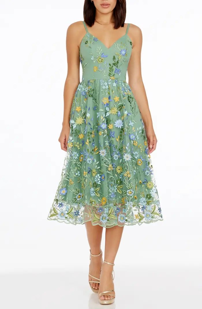 Maren Floral Embroidery Cocktail Dress | Nordstrom