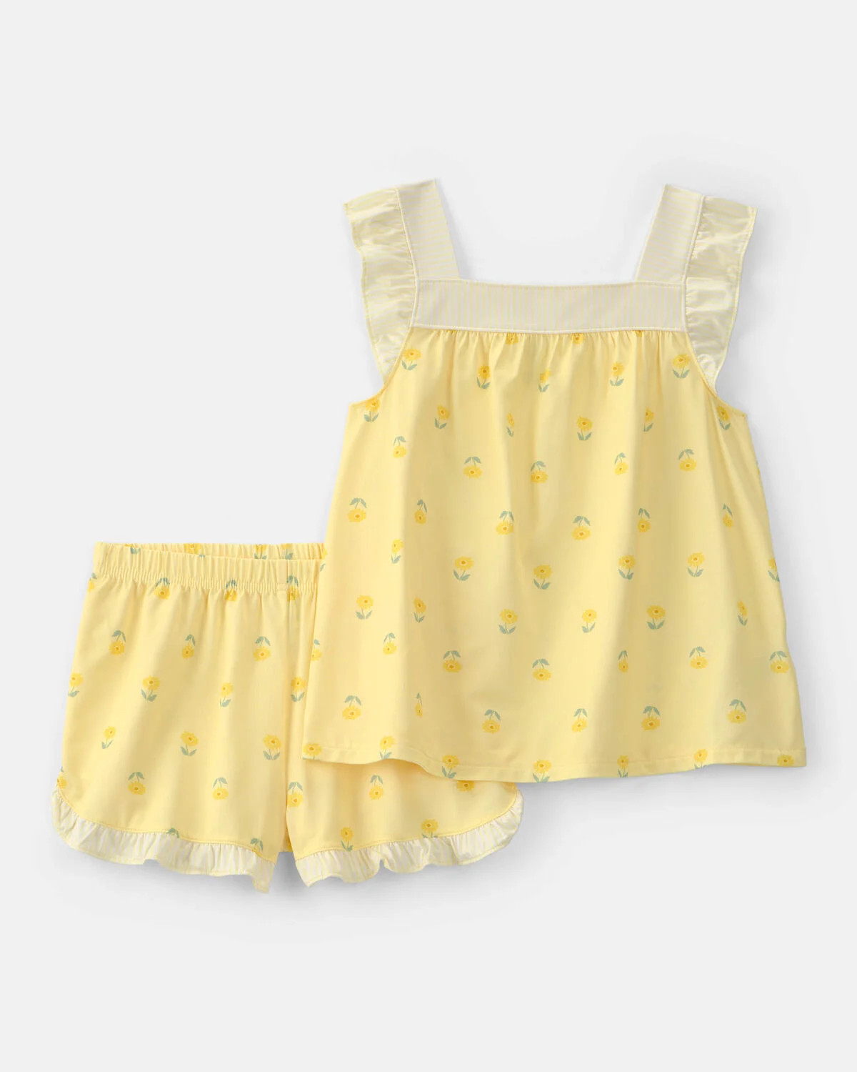 Girls Floral Sleeveless Loose Fit 2-Piece Pajama Set - Yellow | Carter's | Carter's Inc