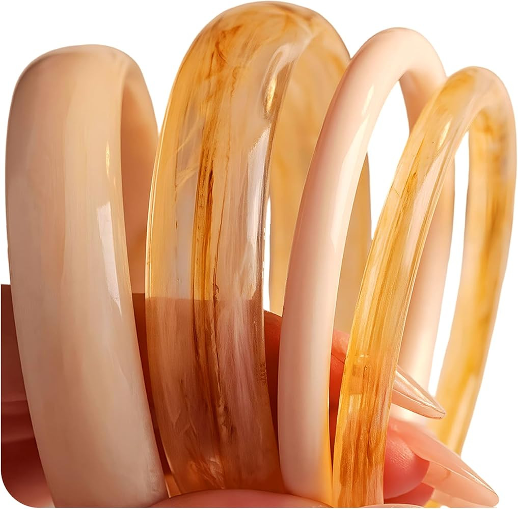 \u00ccF ME Acrylic Bangles Bracelets for Women, Irregular Acrylic Resin Chunky Bracelets Geometri... | Amazon (US)