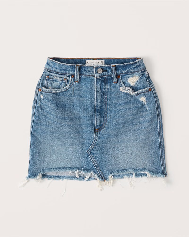 Curve Love Denim Mini Skirt | Abercrombie & Fitch (US)
