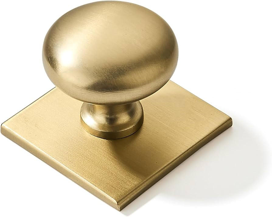 khtumeware 2 Pack 1-1/2 Inch Diameter Brushed Brass Cabinet knobs with Backplate,Satin Gold Vinta... | Amazon (US)
