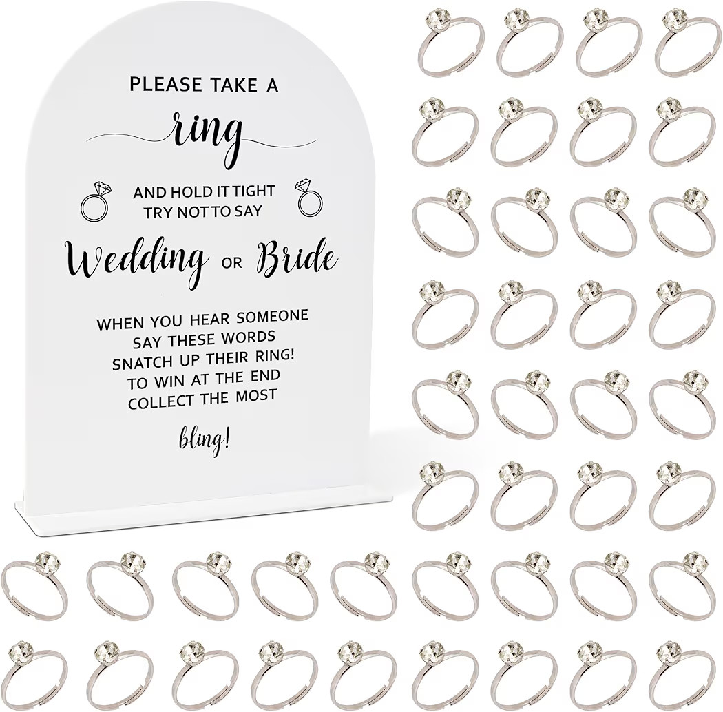 Minimalist Bridal Shower Decorations, Wedding Shower Games, Popular Bridal Shower Game, Put A Rin... | Amazon (US)