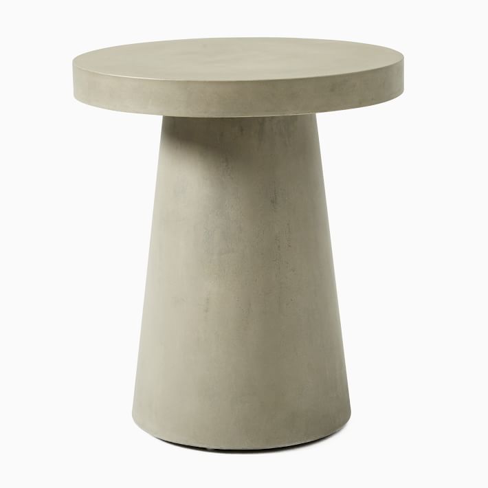 Concrete Pedestal Outdoor Round Side Table (18") | West Elm (US)
