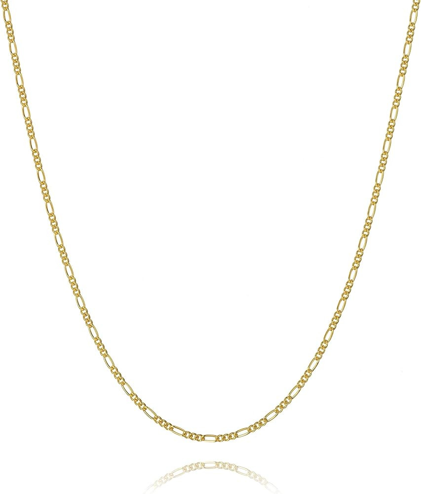 Ariana Lucci 14K Gold Filled Thin Italian Figaro Chain Necklace, 1.8mm Non Tarnish Classic Link Chai | Amazon (US)