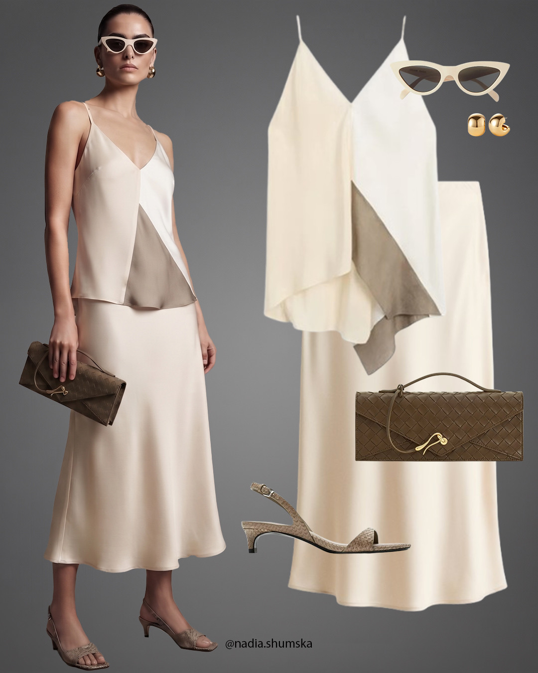 Satin skirt styling✨ Everything is linked below 🤍 #LTKstyletip #LTKcapsule #satinskirt #casualoutfit 

 