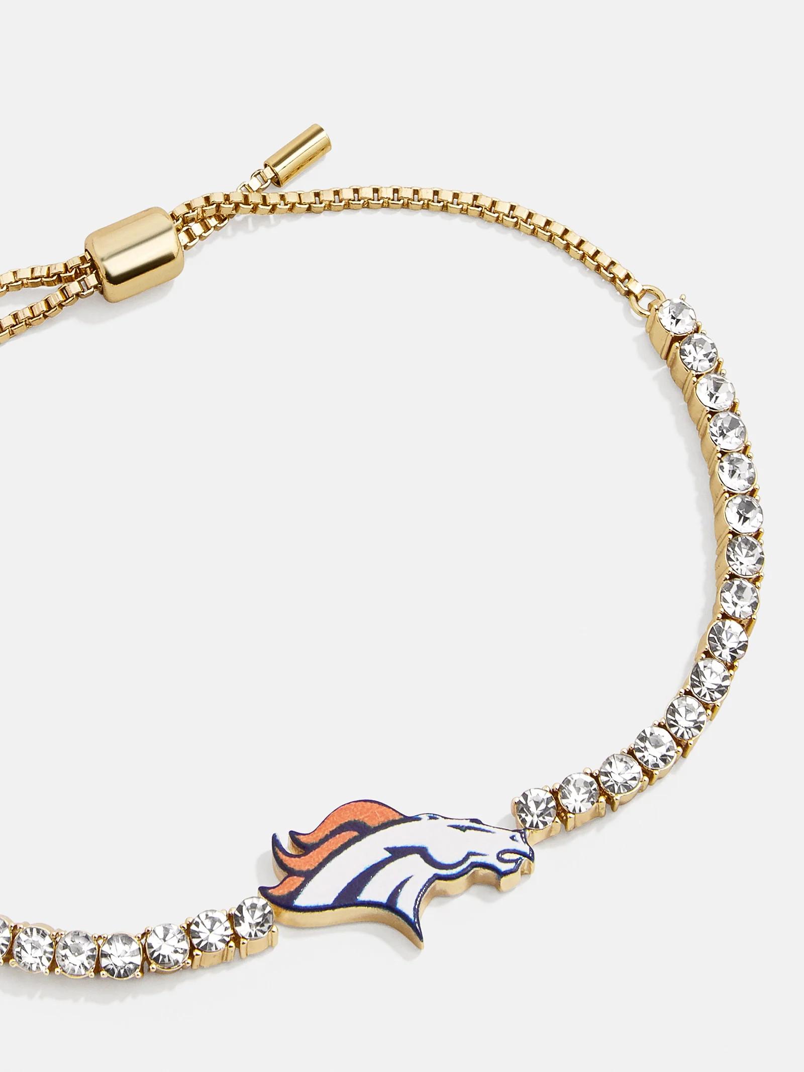Denver Broncos NFL Gold Tennis Bracelet - Denver Broncos | BaubleBar (US)
