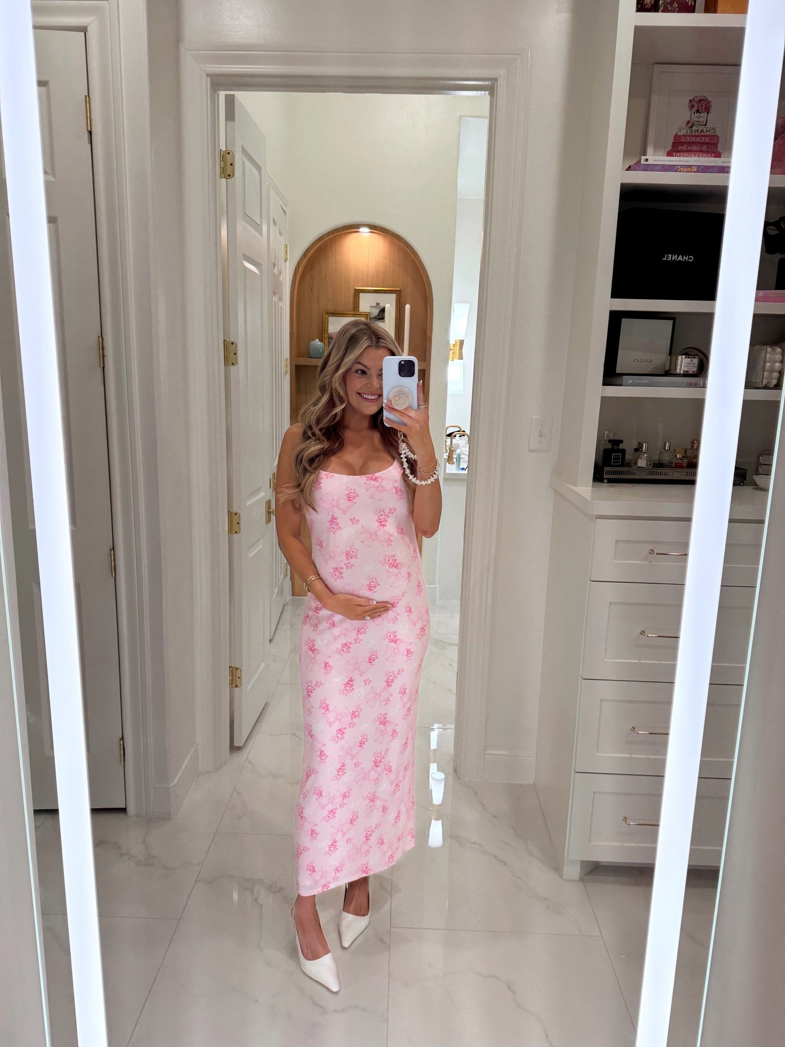 today’s church outfit is this adorable dress from the victoria’s secret x love shack fancy collab! it’s super stretchy and great for the growing bump (I sized up to a medium) 

#LTKBump #LTKFindsUnder100 #LTKShoeCrush