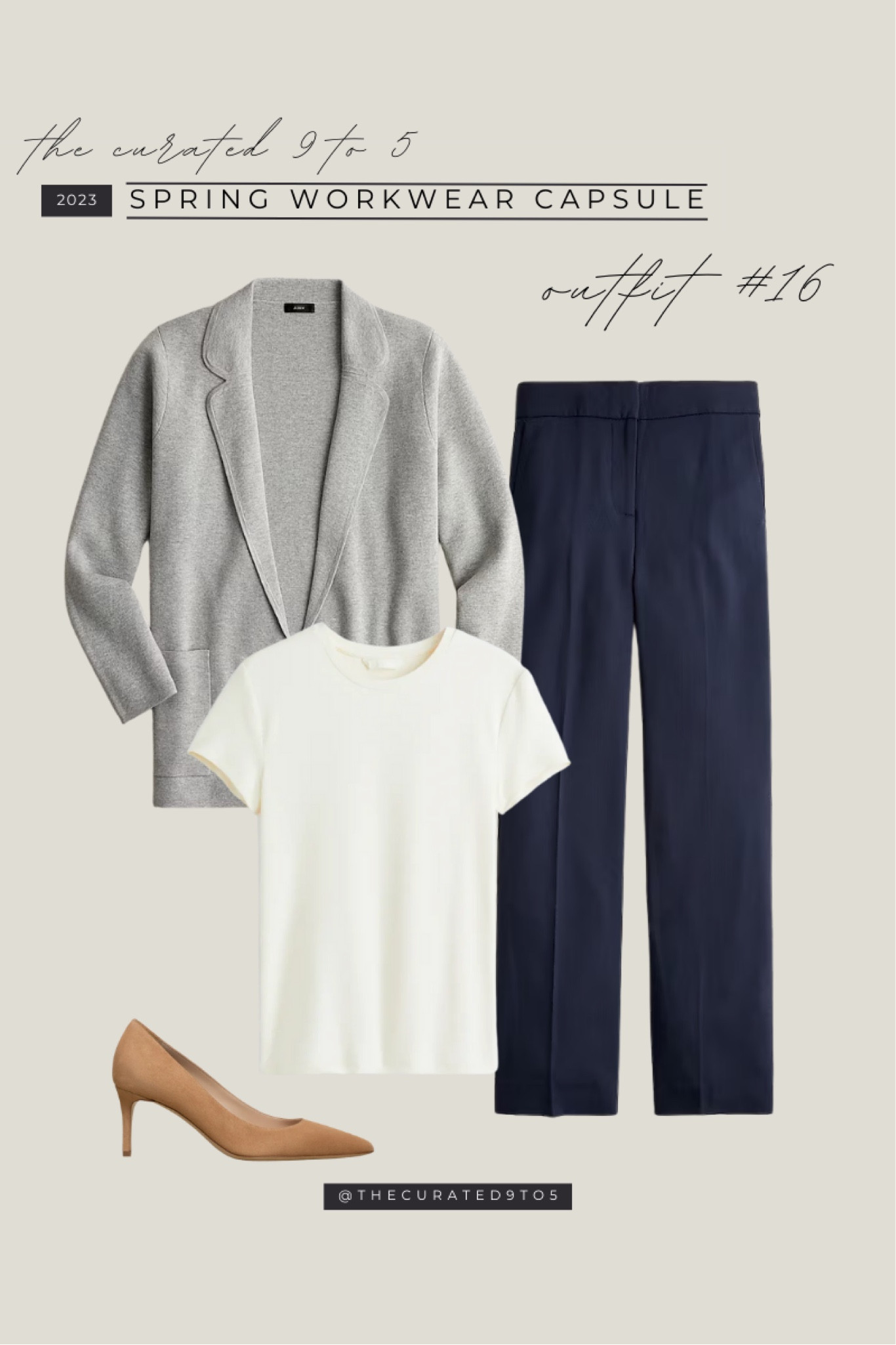 Summer Workwear Capsule - Outfit #16

Sweater blazer, wide leg trousers, cream cream neck tee, fitted tee, pumps, suede heels, navy trousers, workwear, office style

#LTKshoecrush #LTKworkwear #LTKSeasonal