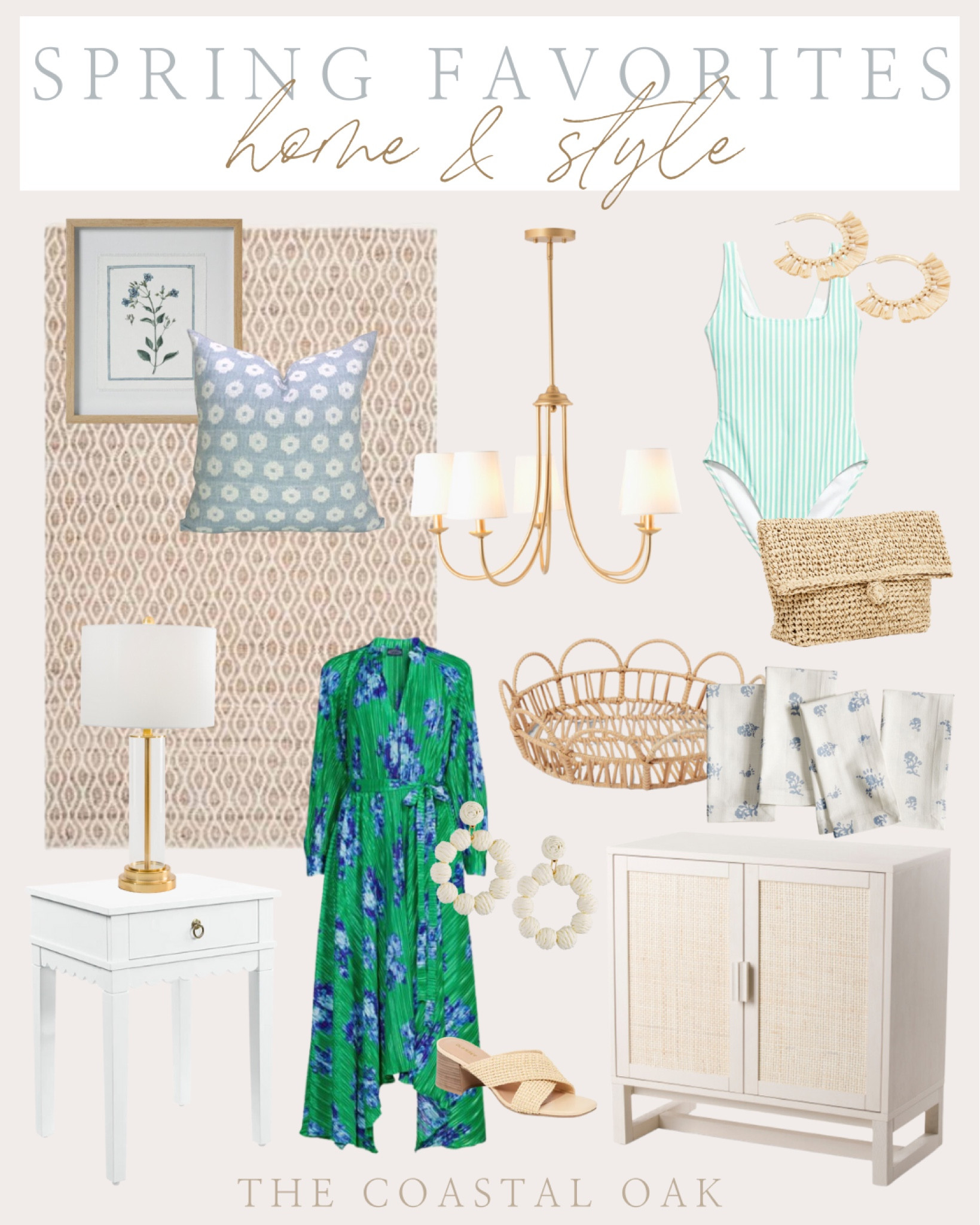 Blue green and neutral finds for spring for home and fashion. Love this Walmart dress and scalloped end table look for less! 

Gold light chandelier raffia earrings coastal home decor coastal grandmother grandma block print napkins throw pillow vacation looks cane cabinet furniture beach house 

#LTKhome #LTKstyletip #LTKSeasonal