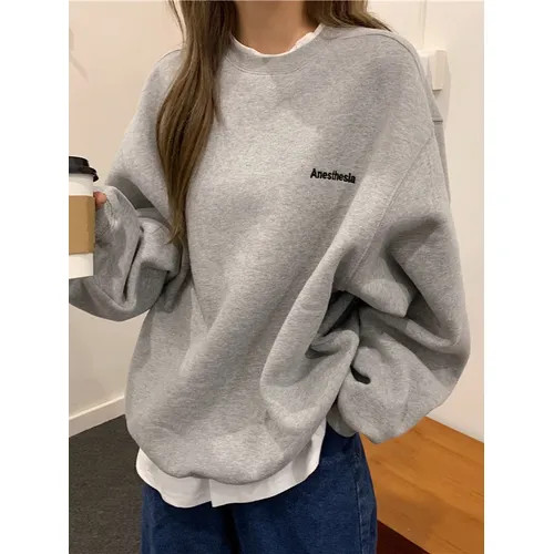 Juku Girls - Mock Two-Piece Lettering Sweatshirt | YesStyle Global