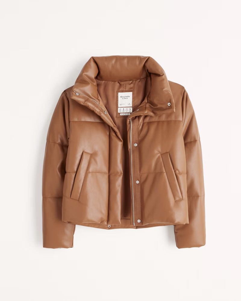 A&F Vegan Leather Mini Puffer | Abercrombie & Fitch (US)