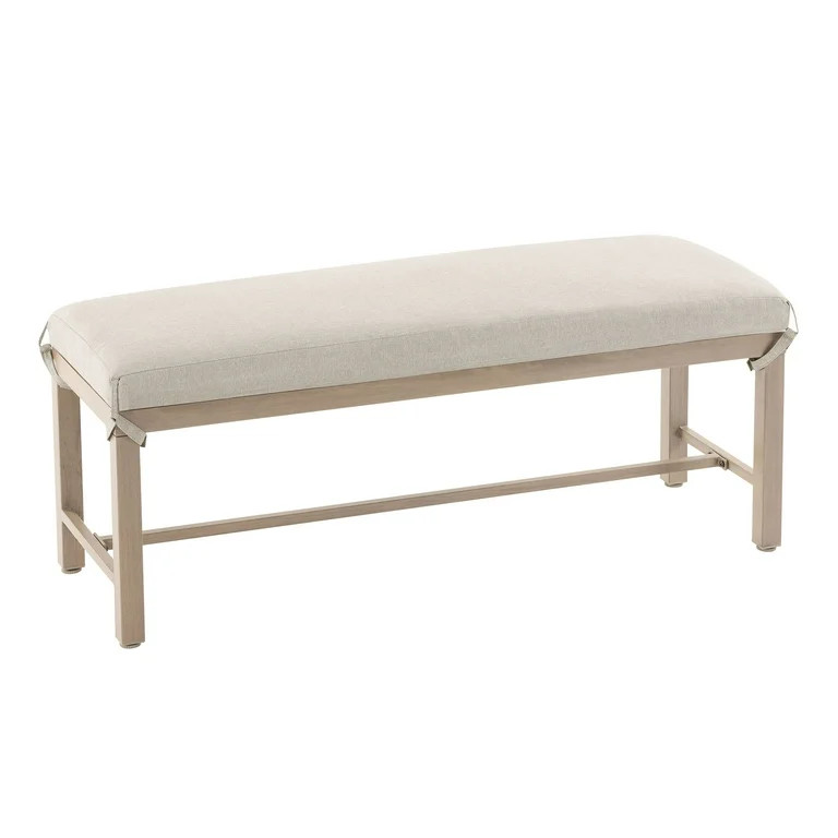 Better Homes & Gardens Tarren 6-Piece Steel Outdoor Dining Set with 4 Chairs, Bench, Table and Cu... | Walmart (US)