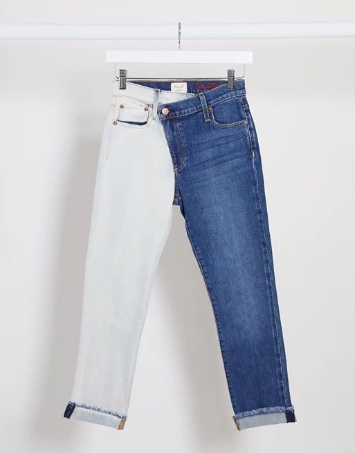 Alice & Olivia Jeans boyfriend jeans in two-tone blue | ASOS (Global)