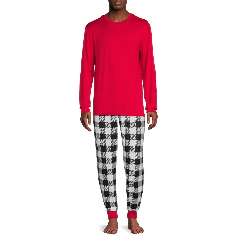 Jolly Jammies Black and White Buffalo Check Matching Family Christmas Pajama Set | Walmart (US)