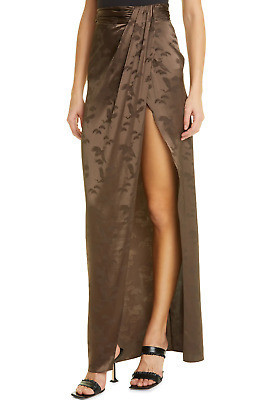 Ronny Kobo Blythe stretch silk maxi skirt sz XS in brown Mocha | eBay US