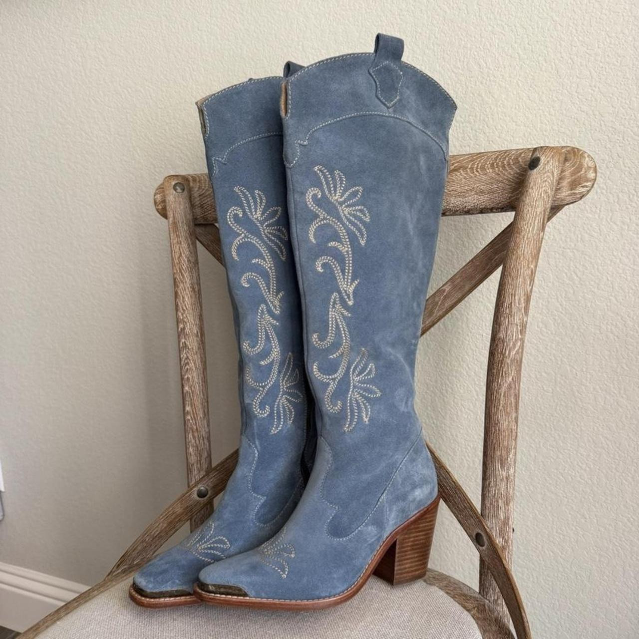 Spell Women's Knee high Boots - Blue/Navy - US 7 | Depop US