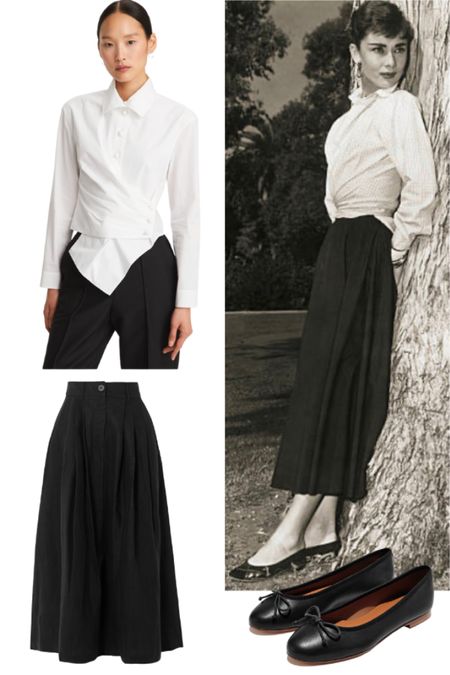 Want to channel Audrey Hepburn’s classic, elegant & timeless style this spring? Here’s an outfit idea! #buttondown #balletflats #audreyhepburn #timeless #elegant 

#LTKstyletip #LTKSeasonal #LTKunder100